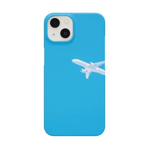 空の青と白い飛行機 iPhone Smartphone Case
