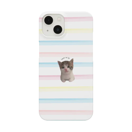 ラブミルクゆずもち（パステルボーダー） iPhone Smartphone Case