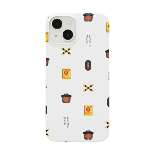 踏切・鉄道イラストモノグラム iPhone Smartphone Case