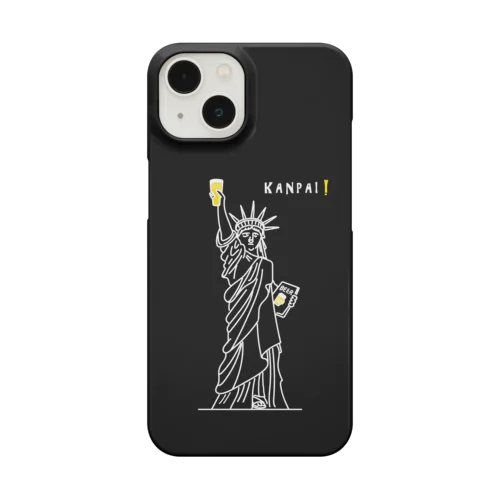 彫刻 × BEER（自由の女神）黒背景 iPhone Smartphone Case