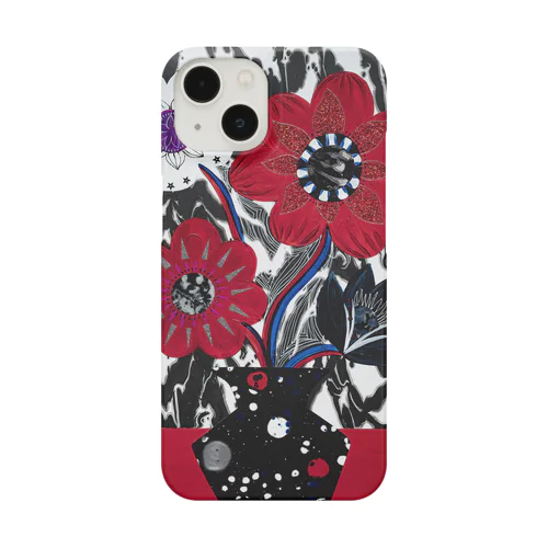 アネモネ マーブルブラック iPhone Smartphone Case