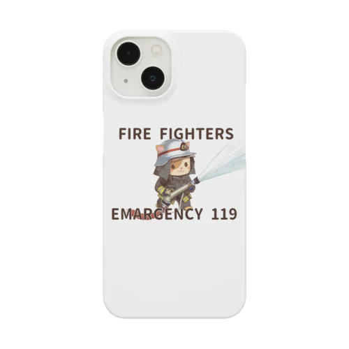 放水する消防士のねこちゃん（ロゴあり） iPhone Smartphone Case