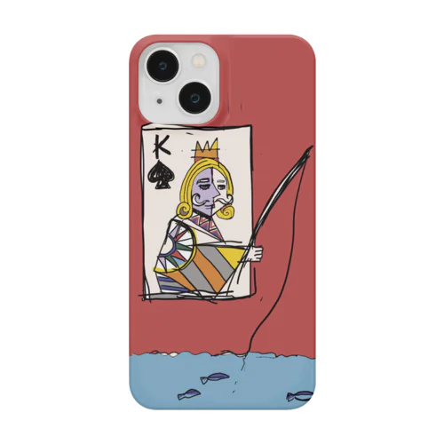 魚釣りをする♠K【ポーカー】 iPhone Smartphone Case