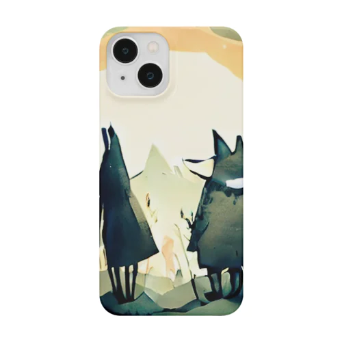 おおかみとウサギ iPhone Smartphone Case