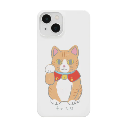 茶白招きにゃん iPhone Smartphone Case