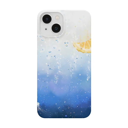 三日月のブルーソ－ダ iPhone Smartphone Case