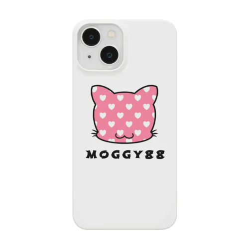 MOGGY88 猫ロゴ　ハート柄(ピンク) iPhone Smartphone Case