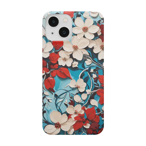 ブドウの木と花に彩られた美しいアクリル絵画 iPhone Smartphone Case