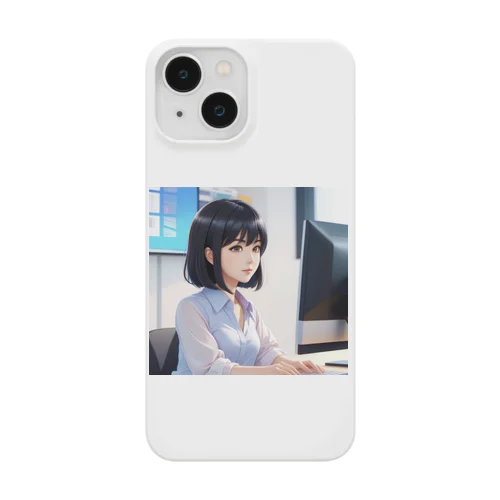 黒髪和風会社員美女 iPhone Smartphone Case