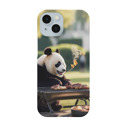 バーベキューをしているパンダ iPhone Smartphone Case