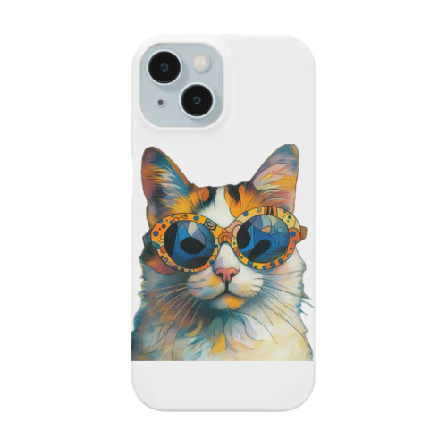 カラフルサングラス猫 iPhone Smartphone Case
