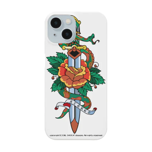蛇と薔薇のダガータトゥーデザイン iPhone Smartphone Case
