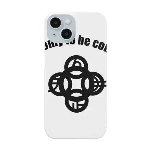 吾唯足知（われただたりるをしる。ショルダーアーチ黒／黒・英語 iPhone Smartphone Case
