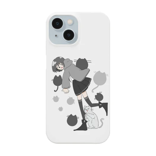 ひっかかり猫と少女 iPhone Smartphone Case