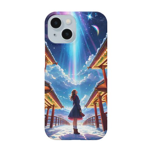 開運スマホケース　降り注ぐ希望と少女 iPhone Smartphone Case