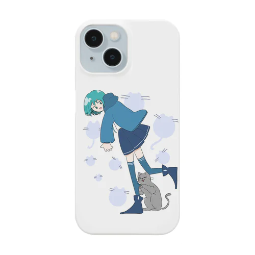ひっかかり猫と少女 iPhone Smartphone Case