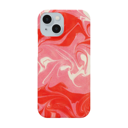 マーブリング模様　ピンク iPhone Smartphone Case