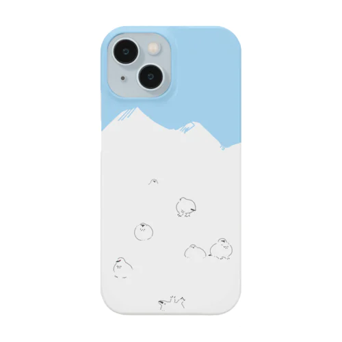 ライチョウと青空の雪山(冬) iPhone Smartphone Case