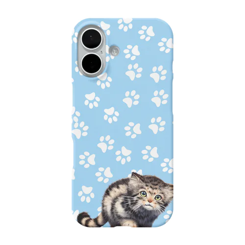 歩くんですねこ水色 ネオ iPhone Smartphone Case