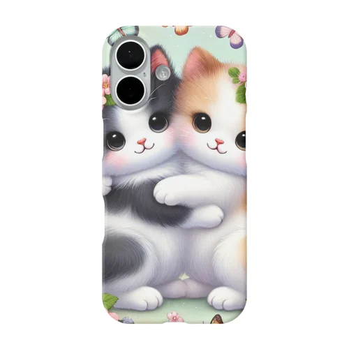 幸せ運ぶ猫　三つ葉と四つ葉 iPhone Smartphone Case