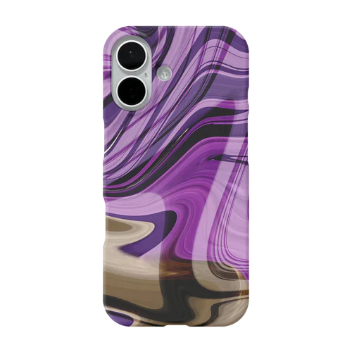 紫色とブラウンが織りなす絶妙なグラデーションマーブル iPhone Smartphone Case