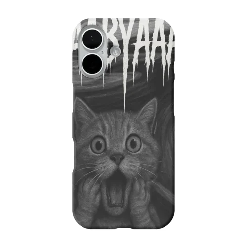 🐾「NYAABYAAAH!!」叫び猫Tシャツ【ムンク風×メタルロゴ×ネコ】限定デザイン！ iPhone Smartphone Case