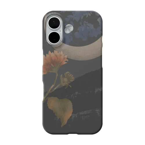 月と向日葵 iPhone Smartphone Case
