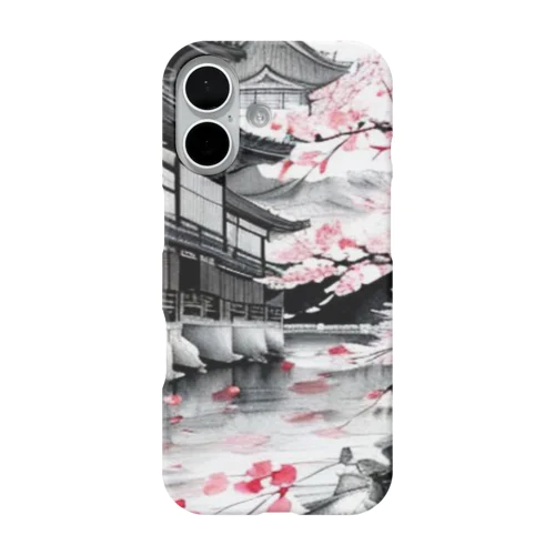 日本家屋と桜 iPhone Smartphone Case