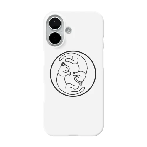 眠る猫二つ巴(黒) iPhone Smartphone Case