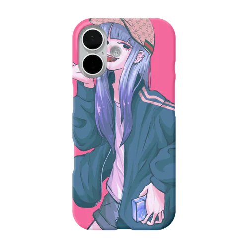 メンヘラタバコ女子(ジャージキャップ) iPhone Smartphone Case