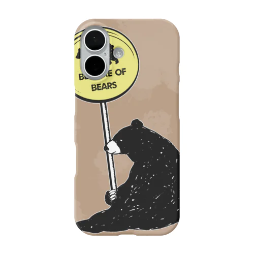 クマさんに注意 iPhone Smartphone Case