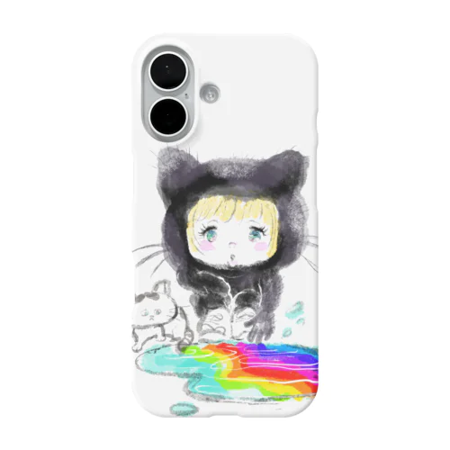 クロと水たまり iPhone Smartphone Case