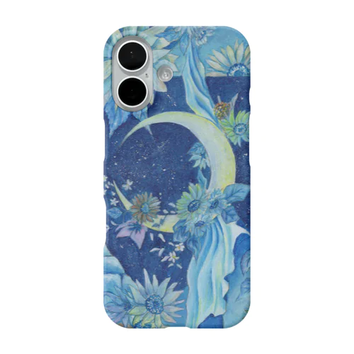 月と向日葵 iPhone Smartphone Case