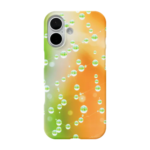 キレイ♪クモの巣 水滴 iPhone Smartphone Case