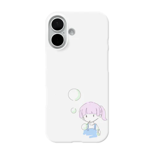 シャボン玉の女の子 iPhone Smartphone Case