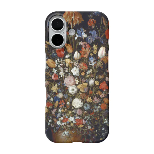 "Flowers in a Wooden Vessel" - Jan Brueghel the Elder iPhone Smartphone Case