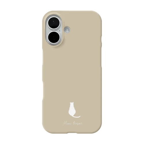 シンプルねこ mon trésor ~わたしの宝物~【くすみカラー：ベージュ】 iPhone Smartphone Case