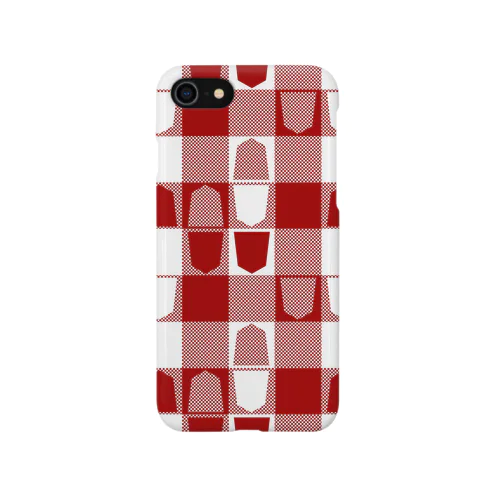 将棋ギンガム（赤） iPhone Smartphone Case
