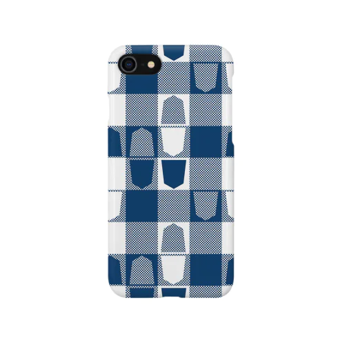 将棋ギンガム（青） iPhone Smartphone Case