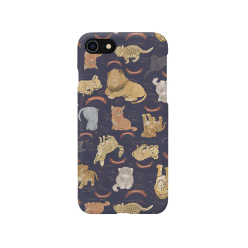 ネコカスケッチ（ネイビー） iPhone Smartphone Case