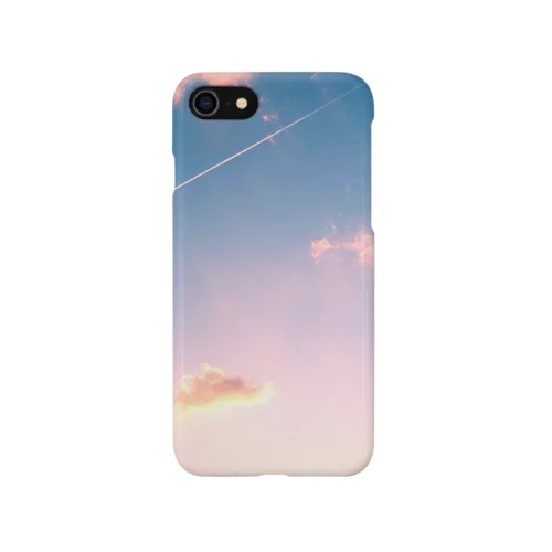飛行機雲と夕焼け iPhone Smartphone Case