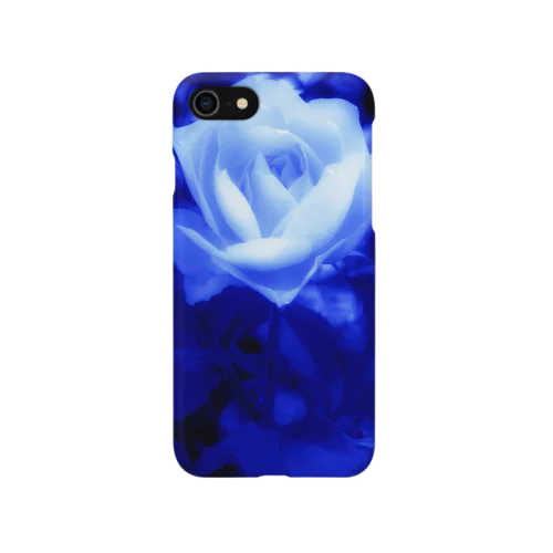 油絵  スマホケース【青と紫薔薇】iPhone8Plus/iPhone7Plus iPhone 8 アイフォン アイフォーン 青 薔薇 バラ 花柄 フラワー