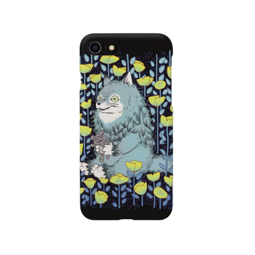 お花畑とオオカミ iPhone Smartphone Case