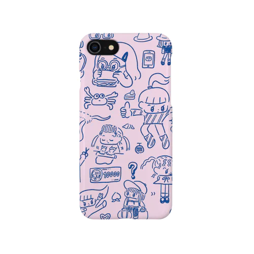 ピンクとネイビーって合うね iPhone Smartphone Case