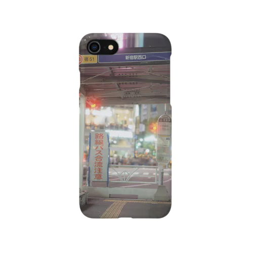 新宿西口行きバス停 iPhone Smartphone Case