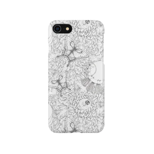 牡丹と蝶 iPhone Smartphone Case