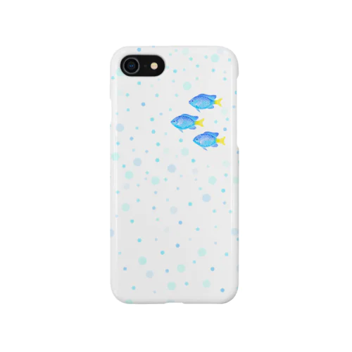 【海水魚】シリキルスズメダイと水玉 iPhone Smartphone Case