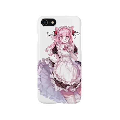 丸メガネメイドちゃん iPhone Smartphone Case