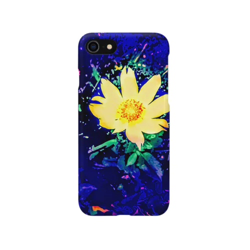 花と戯れ(イエロー) iPhone Smartphone Case