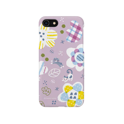 お花と猫さん iPhone Smartphone Case